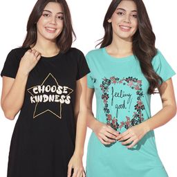TRENDY WORLD Adults-Women Black Tshirts-image-43