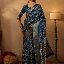 Mitera Zari Silk Blend Sungudi Saree-picture-10