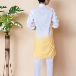 NFC CREATION Boys Ombre Embroidered Regular Thread Work Pure Cotton Kurta with Pyjamas image 5