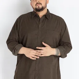 UNSIZED Men Plus Size Comfort Oversized Fit Spread Collar Solid Corduroy Casual Shirt-image-32