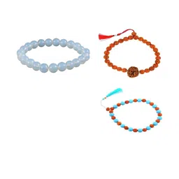 Divine souvenirs Unisex Set Of 3 Artificial Beaded Elasticated Bracelets-42
