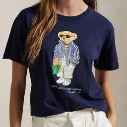 Polo Ralph Lauren Graphic Printed Round Neck Cotton T-Shirt-image-12