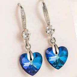 KARISHMA KREATIONS Stainless Steel Cubic Zirconia Studded Heart Shaped Drop Earrings-19
