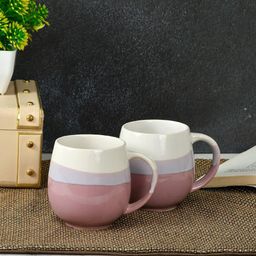CLIO'S HERITAGE STORE Violet & White Printed Ceramic Glossy Cups Set of Cups and Mugs-40