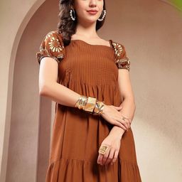 Stylum Puff Sleeve Fit & Flare Maxi Dress-image-39