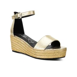 London Rag Women Leather Wedge Heels Sandals with Buckles-16