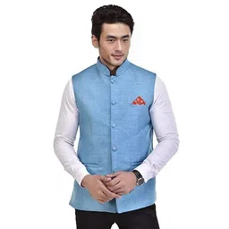 Seetoo Mandarin Collar Woven Nehru Jacket-picture-2