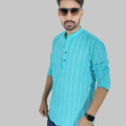 Men Striped Pure Cotton Straight Kurta-image-37