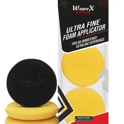 Ultrafine Foam Sponge Applicator for Car Wax, Dashboard Dressing, Tyre Dressing and Many More (Pack of 2 Yellow 1 Black)| Combo-image-4