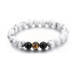 Divine souvenirs Unisex Stainless Steel Artificial Beaded Elasticated Bracelet-16