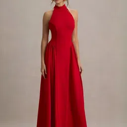 WANQUILA Women Halter Neck Fit & Flare Maxi Dress-picture-41
