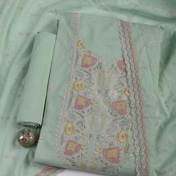 Meena Bazaar Floral Embroidered Sequinned Unstitched Dress Material-image-89