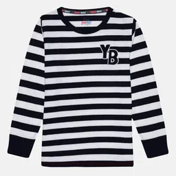 YOUNG BIRDS Boys Striped V-Neck Pockets T-shirt-image-80