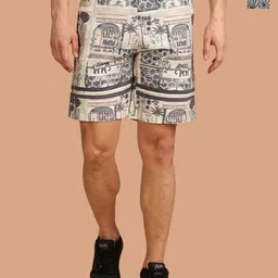 BULLMER Men Cotton Printed Mid-Rise Shorts-image-41