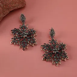 DressBerry Gold-Plated Artificial Stones Studded Contemporary Studs-image-27