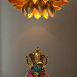 Kreative Arts Gold-Toned & Copper-Toned Iron Contemporary Ceiling Lamp-18