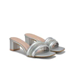 DressBerry Embellished Party Block Mules-13