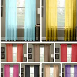 Dekor World Multicoloured Set of 2 Sheer Window Curtain image 5
