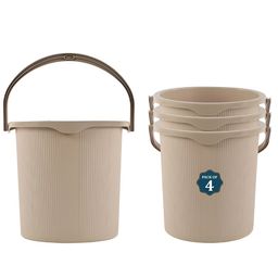 Aura Cream-Coloured 4 Pieces Textured Bath Bucket 25L-4