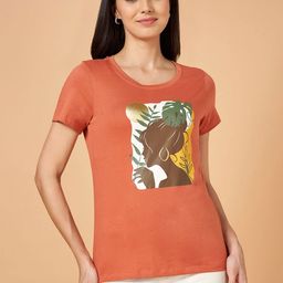 Honey by Pantaloons Women Graphic Printed Round Neck Cotton T-Shirt-picture-44