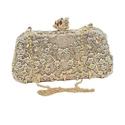 BLUE BEADS Crystal and Metal Rhinestone Clutch-image-45