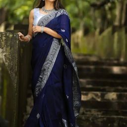 HERE&NOW Woven Design Pure Silk Banarasi Saree-picture-11