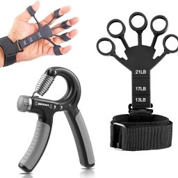 Combo of Adjustable Hand Gripper with Finger Exerciser for Men & Women Fitness Accessory Kit Kit-image-55