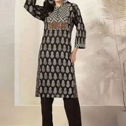 Nayam By Lakshita Floral Printed A Line Kurta with Trousers-22