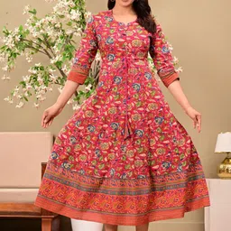 L.H HANDICRAFTS Women Floral Printed Fit & Flare Maxi Dress-picture-26
