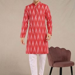 SKAVIJ Men Printed Regular Pure Cotton Kurta with Pyjamas-16