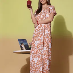 9shines Label Printed Maxi Nightdress-image-99