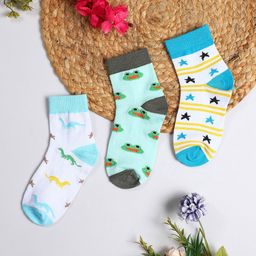YK Boys Pack Of 3 Patterned Ankle-Length Socks-image-40