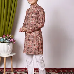 BAESD Boys Embroidered Regular Sequinned Kurta with Pyjamas image 2