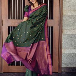 AMRUTKALA SAREES Woven Design Zari Banarasi Saree-image-80