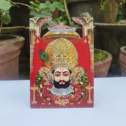 Khatu Shyam Baba Ji Photo Frame for Table & Desk 7 inch Hare Ka Sahara Khatu Shyam for Mandir, Office, Home (Picture Size 5x7 Inch)-picture-1