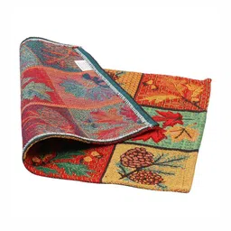 PRAKARTIK Set Of 7 Green & Red Printed Table Linen Sets image 4