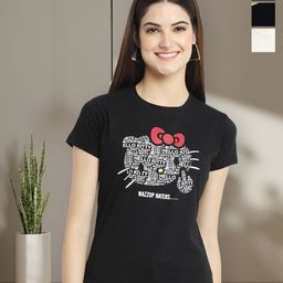 Tromko Women Typography 3 Printed Applique T-shirt-image-62