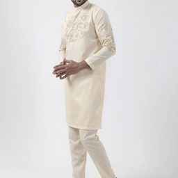 DEVOILER Men Ethnic Motifs Printed Regular Kurta with Pyjamas image 4