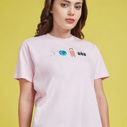 Mast & Harbour Women Printed Applique T-shirt-image-84