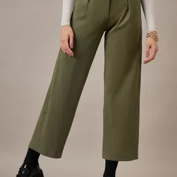 The Roadster Lifestyle Co Front Pleated Straight Fit Trouser-image-48