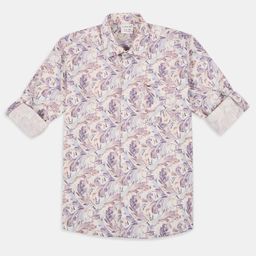 CAVIO Boys Comfort Relaxed Fit Floral Printed Spread Collar Cotton Casual Shirt-image-63