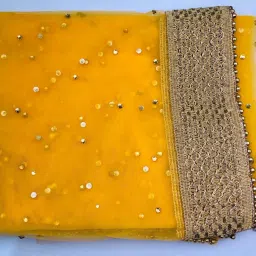 Net Self Design Yellow Women Dupatta-image-86