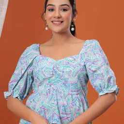 ANUKRITIBYNIDHIFASHION Women Abstract Printed Peplum Top-picture-35