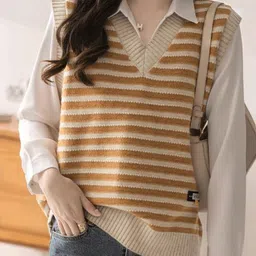 StyleCast Women Striped Sweater Vest-picture-43