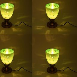 SOMIL Grey & Green 4 Pieces Printed Glass Cylindrical Shaped Table Lamps-image-29