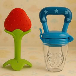 NeonateCare Infants Set Of 2 BPA Free Silicone Teether & Fruit Feeder-17