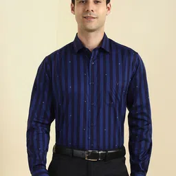 Allen Solly Vertical Striped Spread Collar Full Sleeves Slim Fit Formal Shirts-image-16