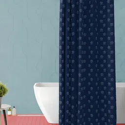 ArtzFolio Blue & White Floral Printed Waterproof Shower Curtain-image-66