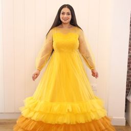 Swadeshi Shringaar Women Net Frill Maxi Dress-image-31