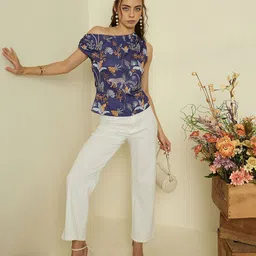 Kibo Women Floral Printed One Shoulder Fitted Top-picture-42